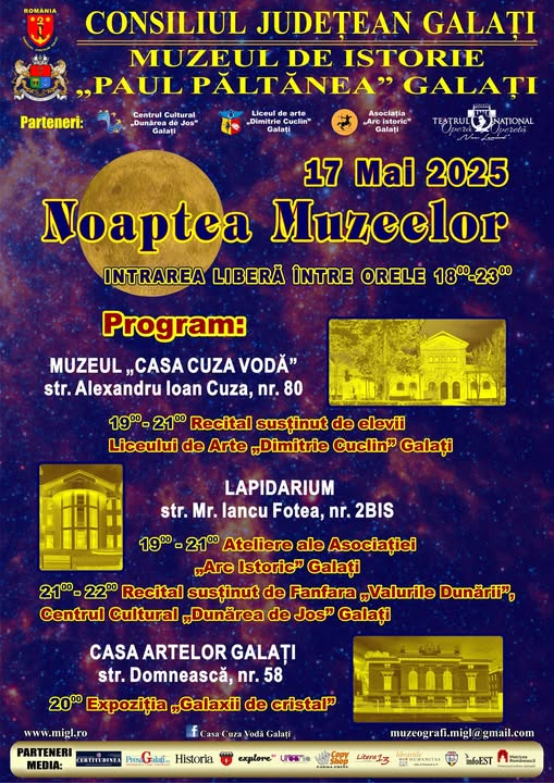 Noaptea Muzeelor 2025. Expoziţii, tir cu arcul şi muzică, în trei spații istorice