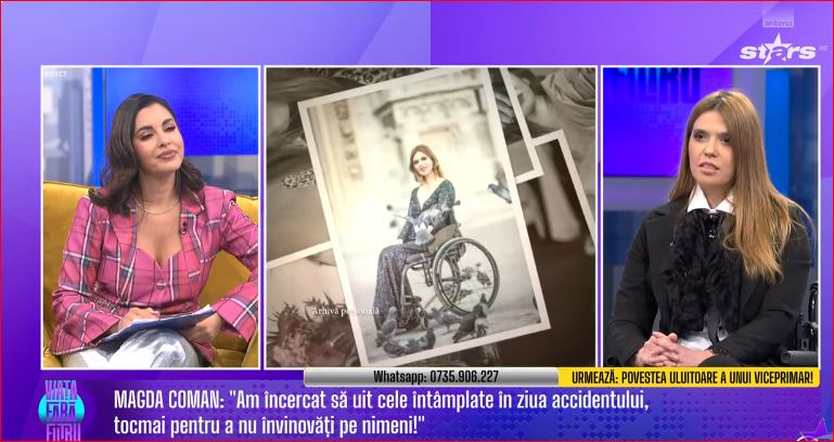 Fotomodel de succes, în scaun cu rotile