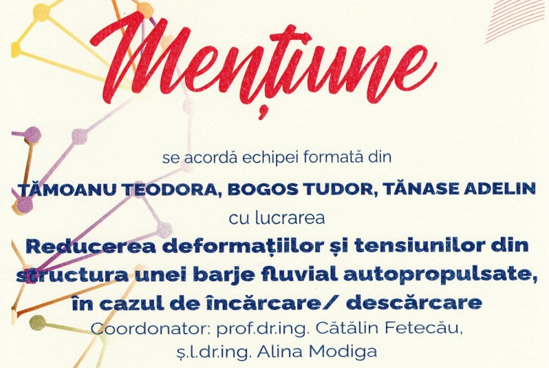 Mențiune pentru Galaţi la un concurs studenţesc