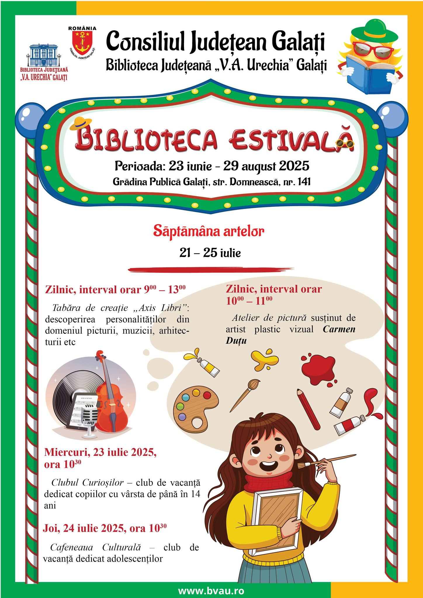 Săptămâna artelor, la Biblioteca Estivală