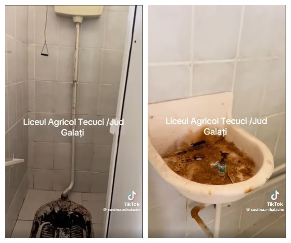 Toaletele groazei la un colegiu naţional din Tecuci