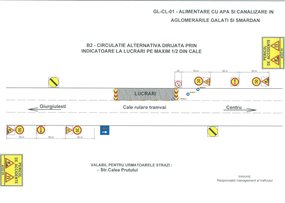 Circulaţie rutieră îngreunată pe mai multe străzi din Galați