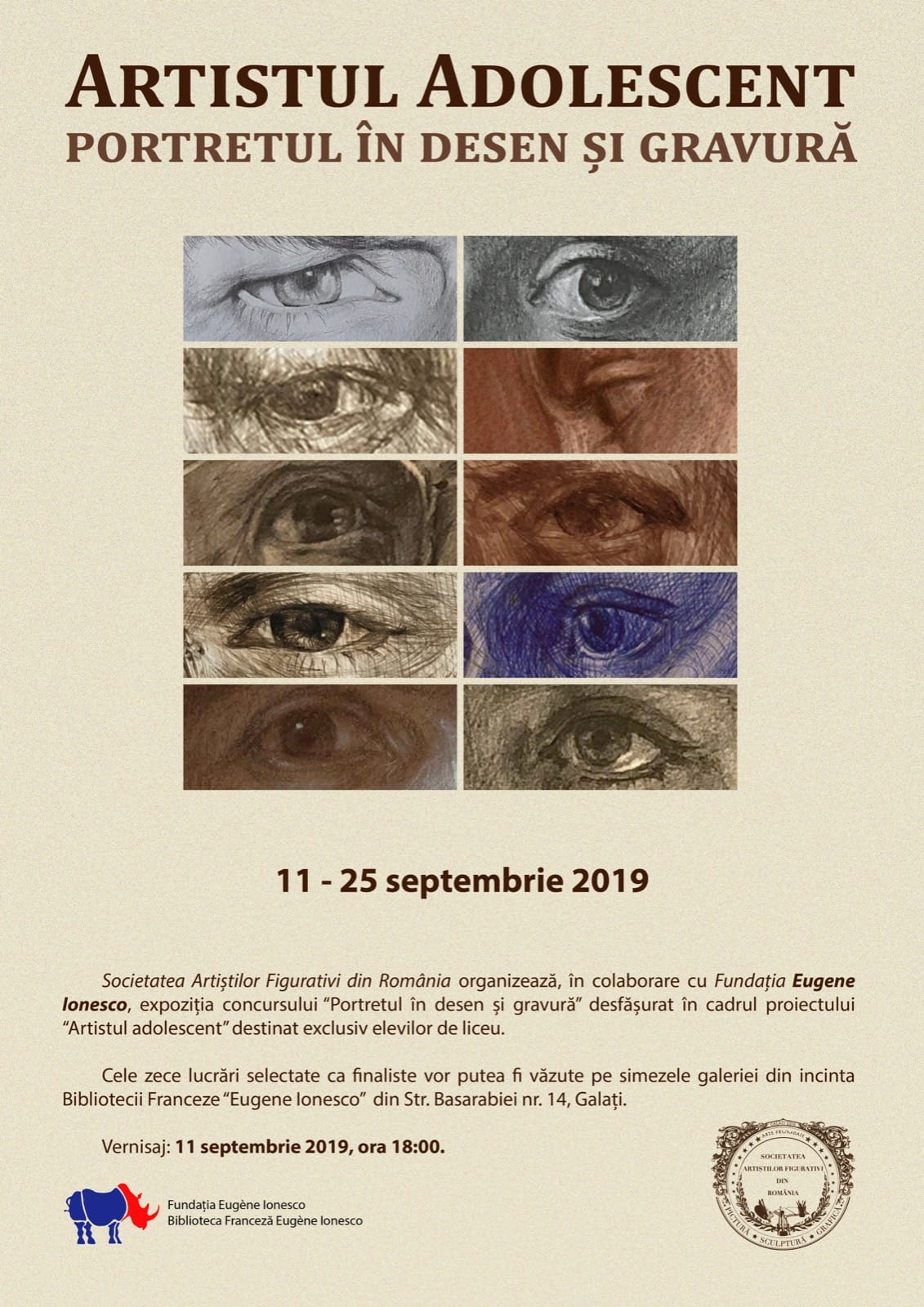 Vernisaj cu portrete premiate, realizate de liceeni