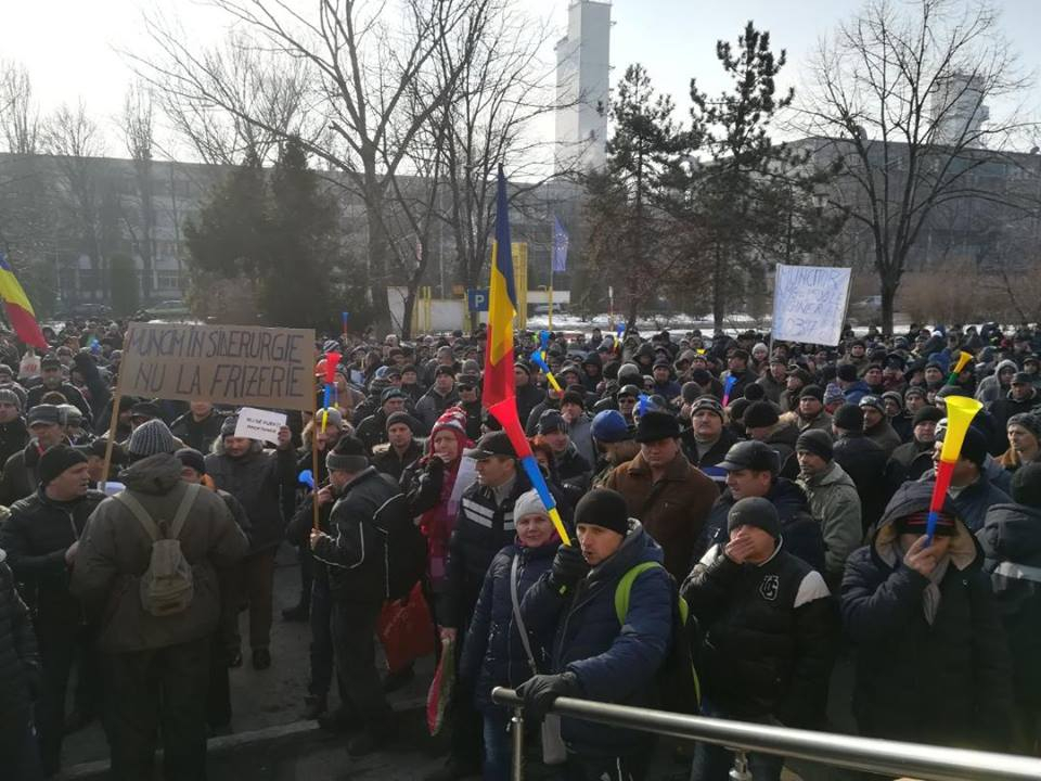 Un nou protest al muncitorilor din ArcelorMittal