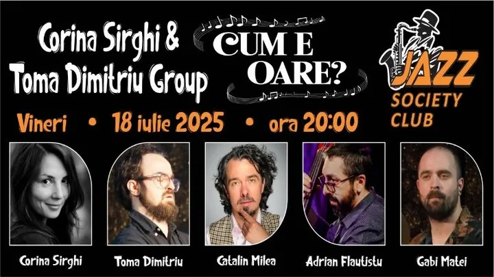 Corina Sîrghi şi Toma Dimitriu Group, la Jazz Society