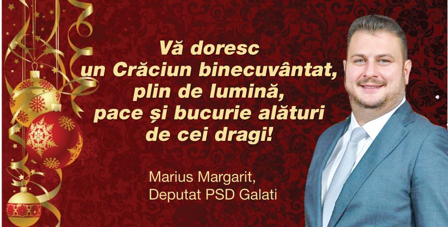 Deputatul PSD, Marius Mărgărit vă transmite Crăciun binecuvântat!