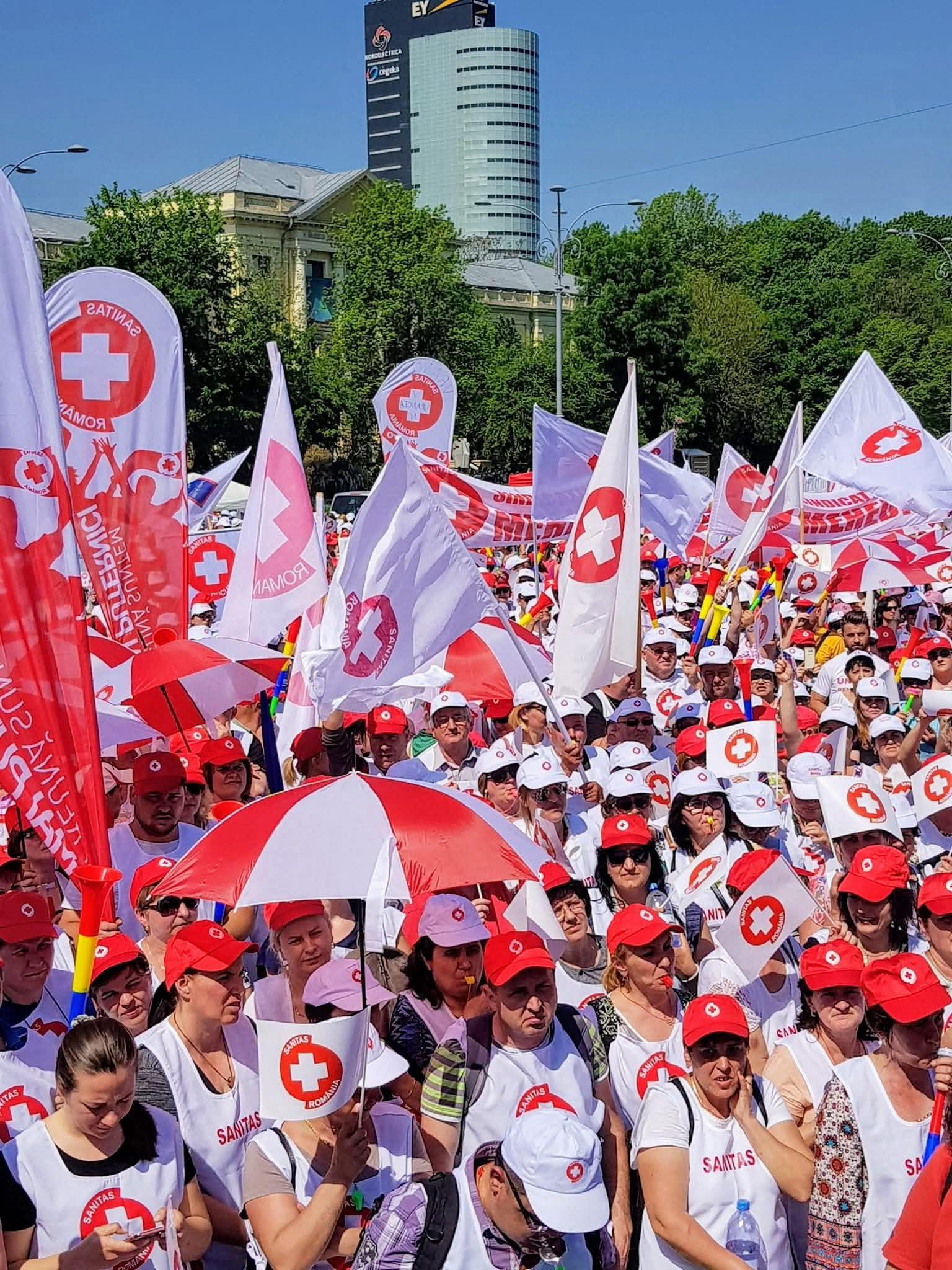Protest Sanitas la Galați contra măsurilor de austeritate