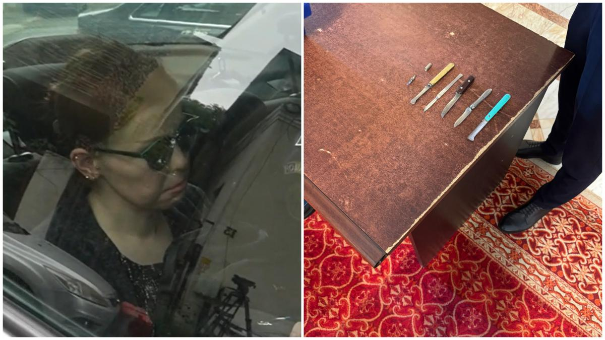 Femeie prinsă cu cuțite în portfard, la Palatul Parlamentului