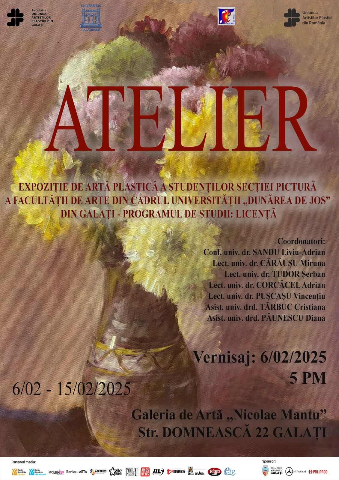 „Atelier” - expoziţia studenţilor la Pictură ai Facultăţii de Arte din Galaţi
