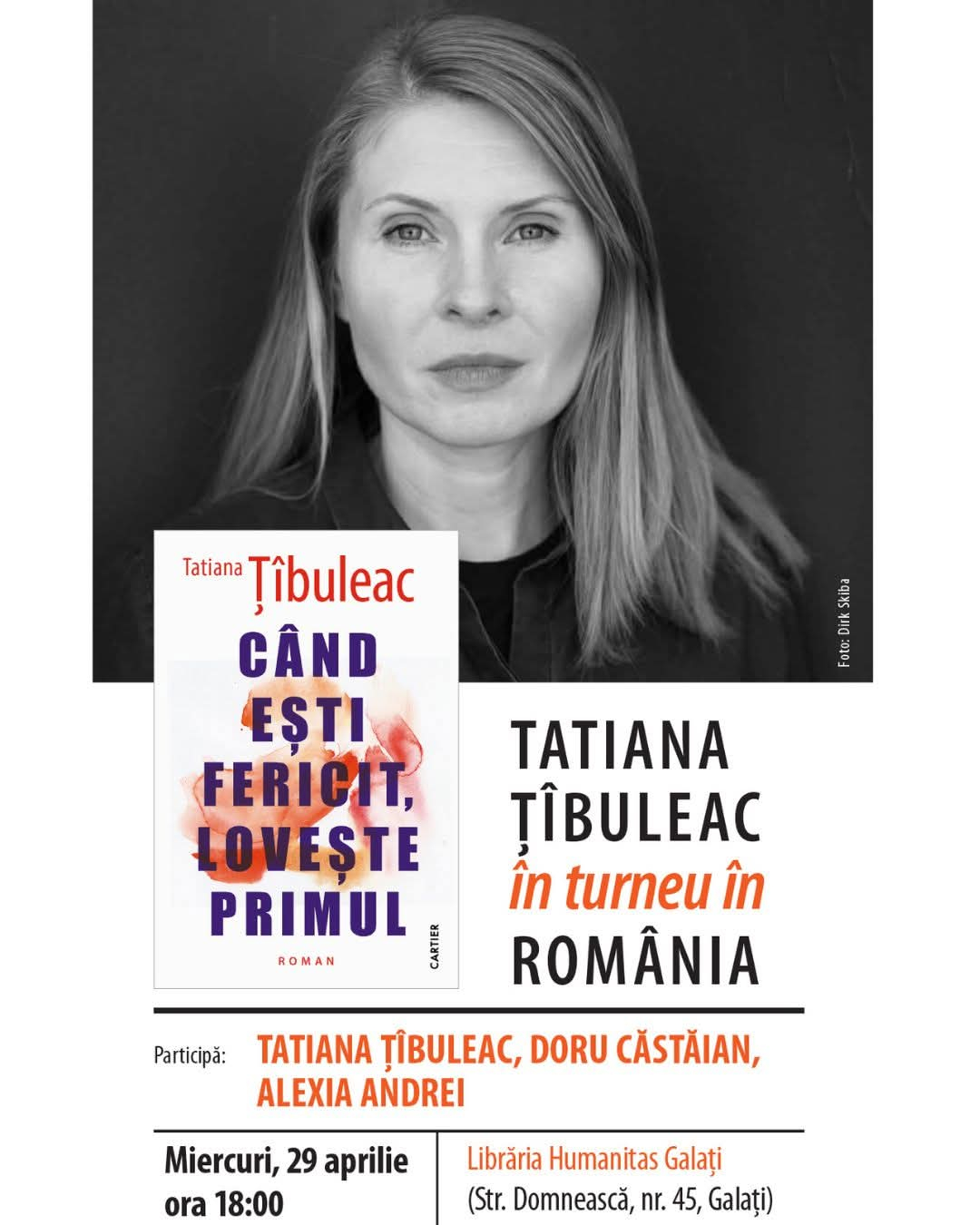 Tatiana Ţîbuleac îşi lansează la Galaţi cel mai recent roman