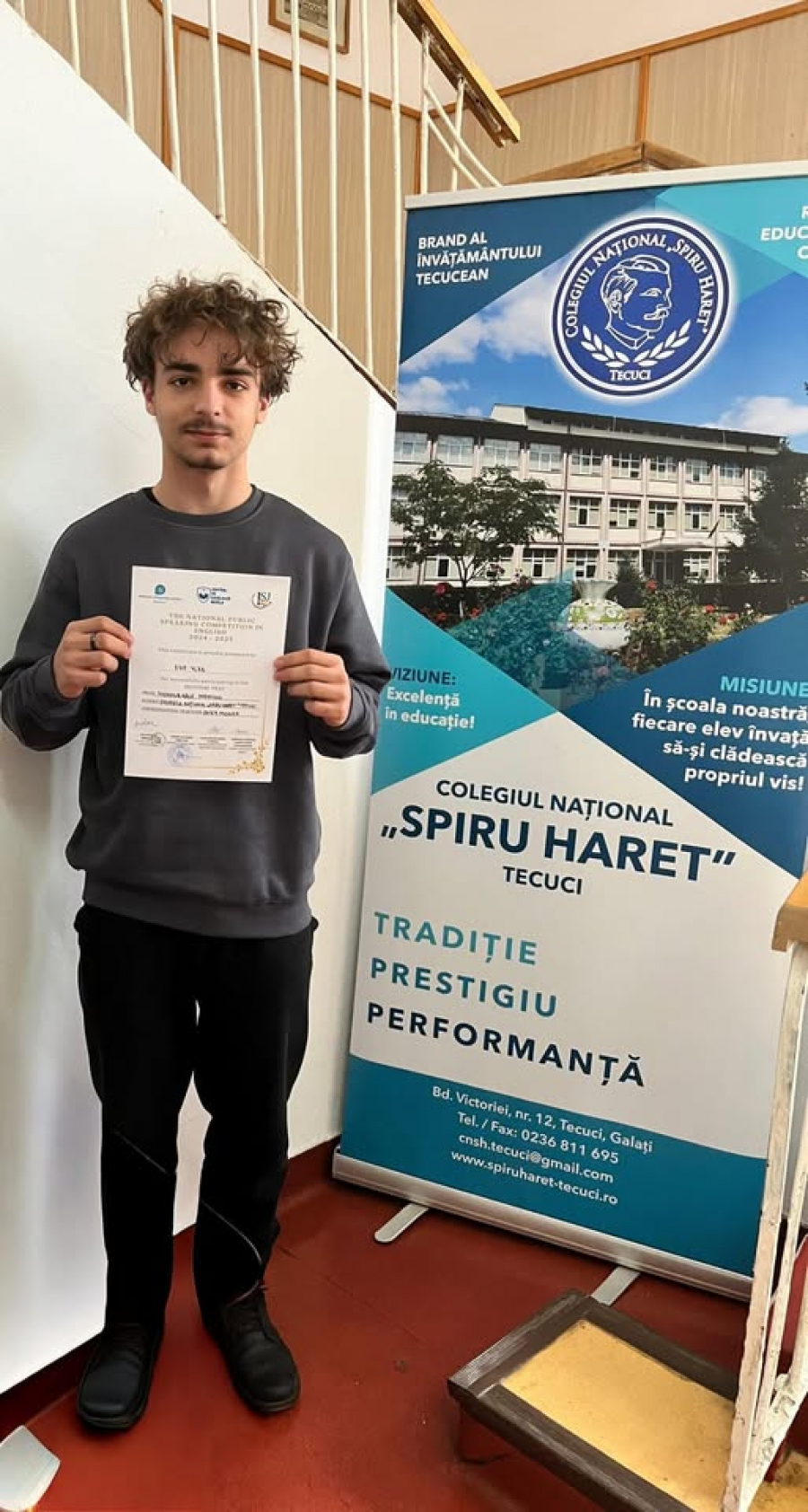 Un elev din Tecuci, în semifinala unui concurs de limba engleză