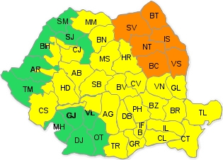 AVERTIZARE METEOROLOGICĂ/ Galațiul, sub COD GALBEN de ploi torenţiale
