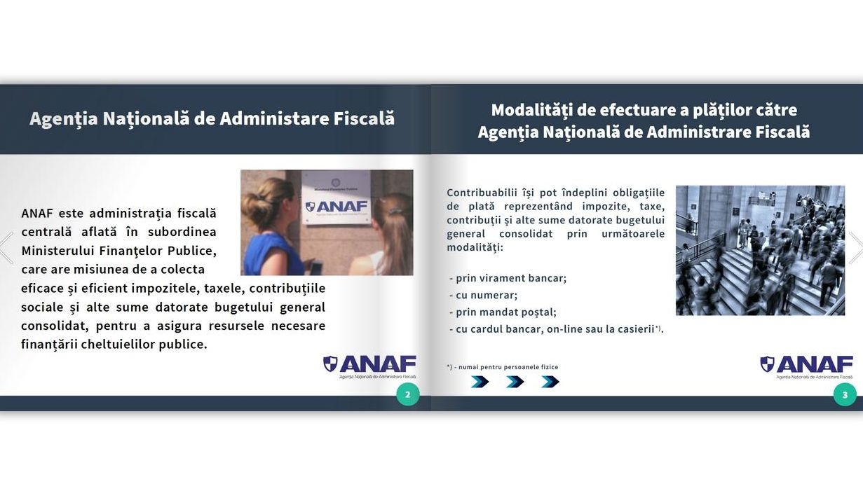 O broşură foarte utilă pentru PLĂȚILE către ANAF
