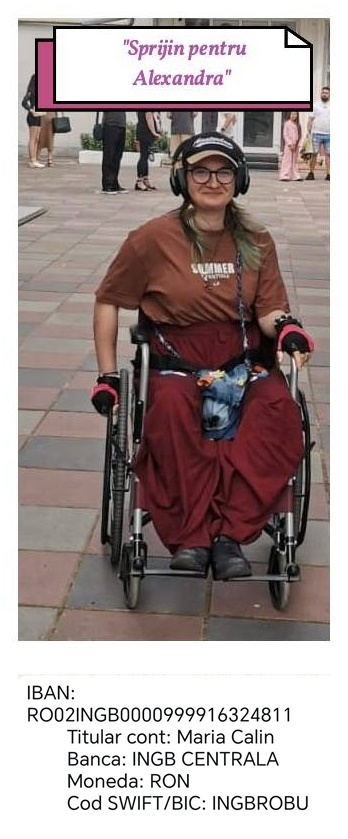 O elevă de la Liceul de Artă are nevoie de ajutorul nostru pentru a se putea deplasa