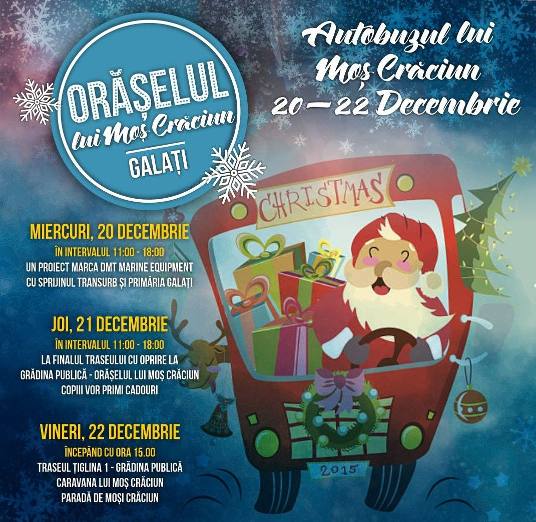 Autobuzul lui Moş Crăciun va circula până pe 22 decembrie