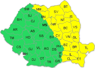 Galaţiul rămâne sub AVERTIZARE cod galben de VREME REA. Când se va încălzi