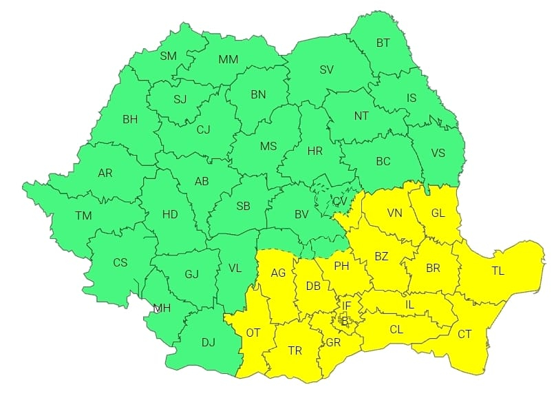 Viscol și polei la Galaţi, sub avertizare de Cod galben