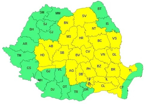Avertizare meteo de vijelii puternice în judeţul Galaţi