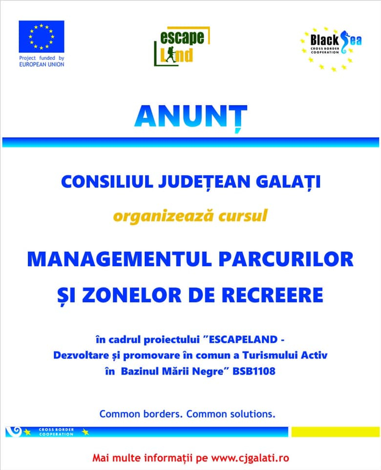 Curs de management al parcurilor și zonelor de recreere