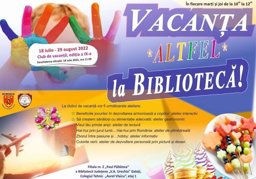 S-au deschis cluburi de vacanţă şi la filialele Bibliotecii „V. A. Urechia”