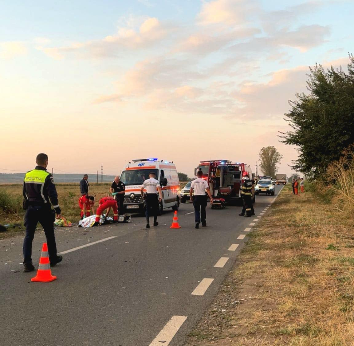Accident mortal cu mașina poliției (FOTO)