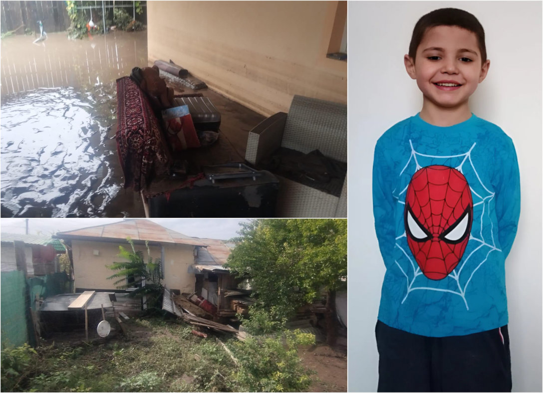 Un copil cu cancer la cap trebuie să revină în casa distrusă de viituri