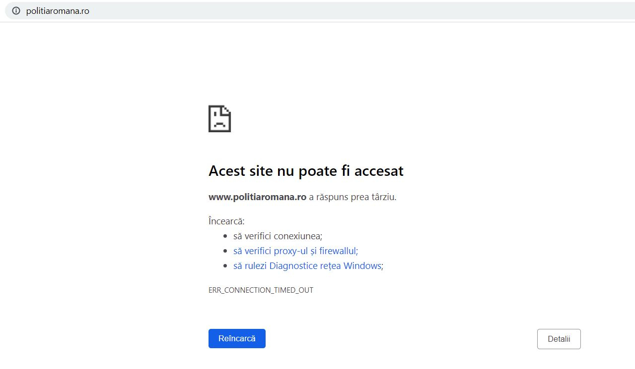 Atac cibernetic asupra site-ului Poliţiei Române, după ce alte instituţii au fost afectate recent