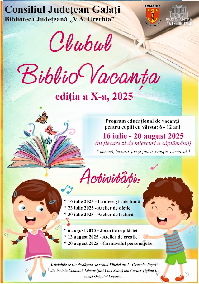 Vacanță, joc și lectură, la Clubul "BiblioVACANŢA"