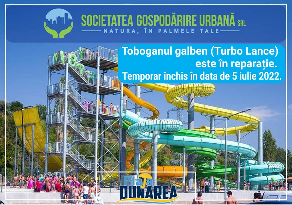 Tobogan în reparaţii la Plaja „Dunărea”