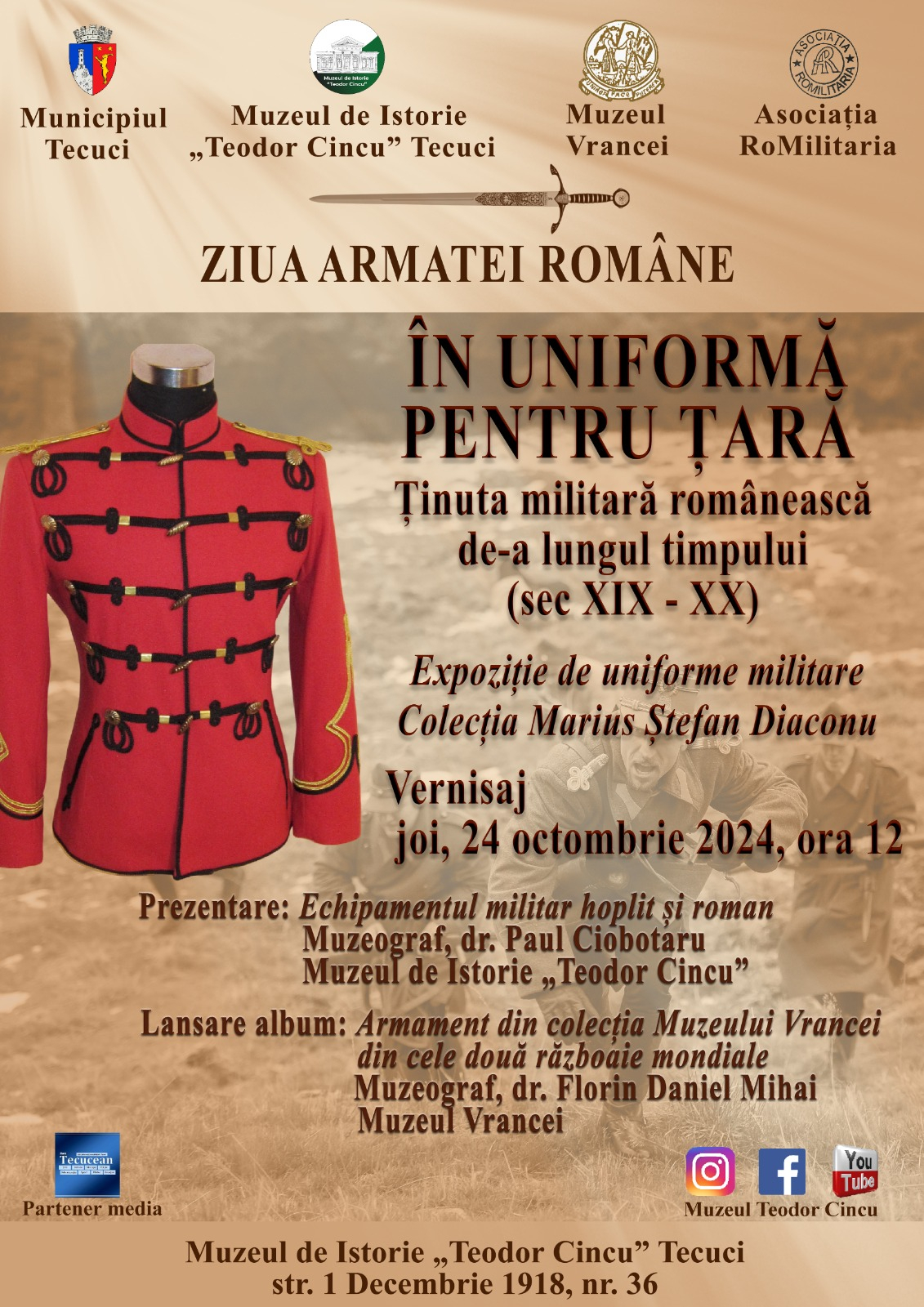 Vernisajul expoziției „În uniformă pentru țară”, de Ziua Armatei