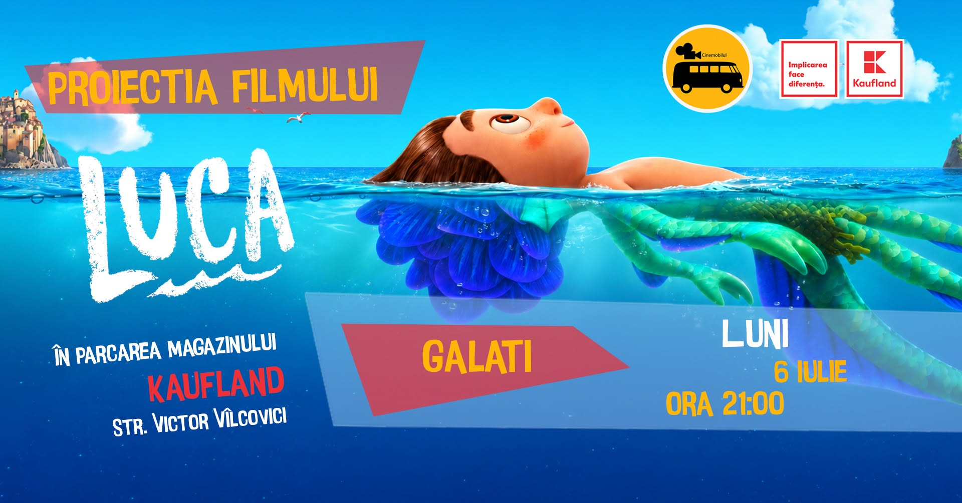 Seară de film în aer liber la Galați. Urmează Brăila