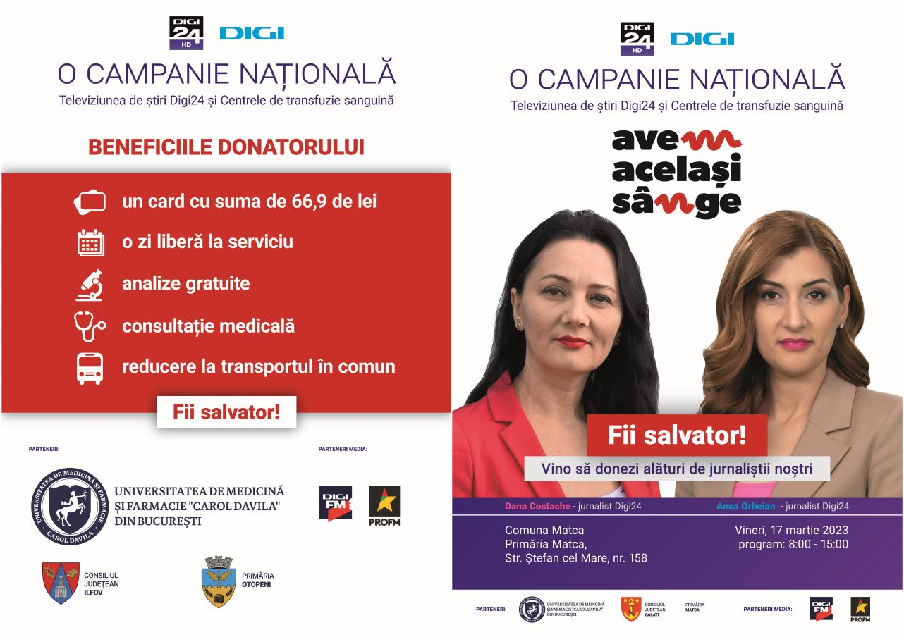 Campania Digi24 “Avem același sânge” ajunge la Galați
